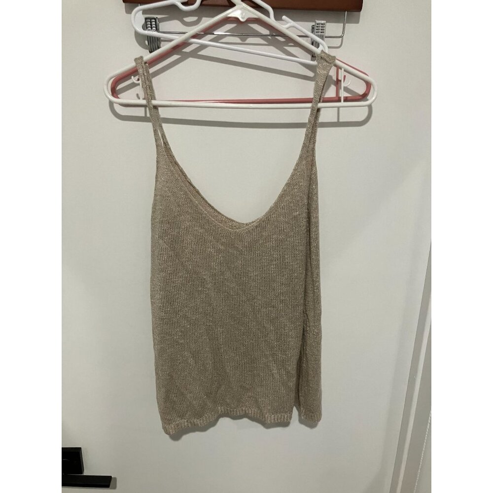 Mango Basics Women's Tank Top, Gold, Size Medium